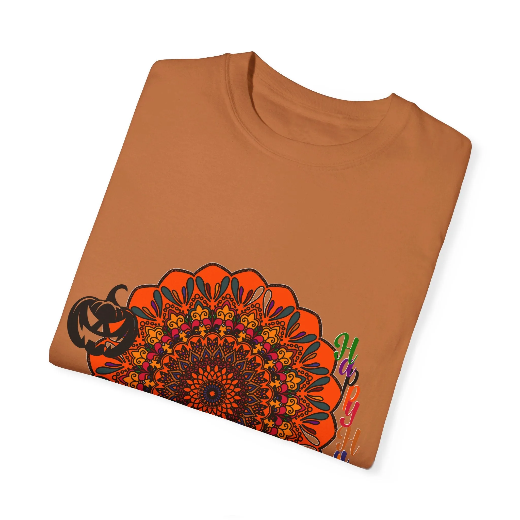 Handmade Pumpkin Mandala T-shirt - Unisex Tee