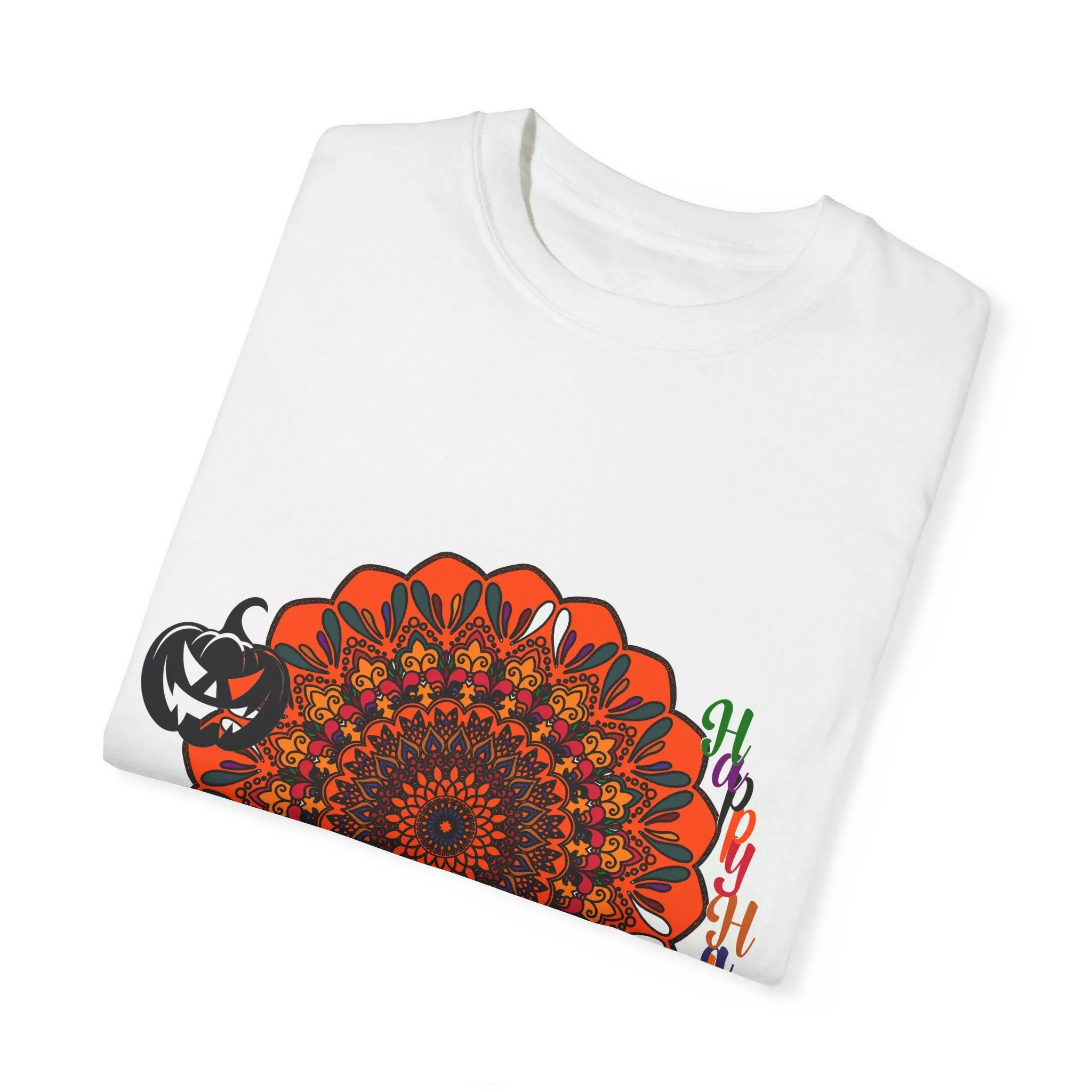 Handmade Pumpkin Mandala T-shirt - Unisex Tee