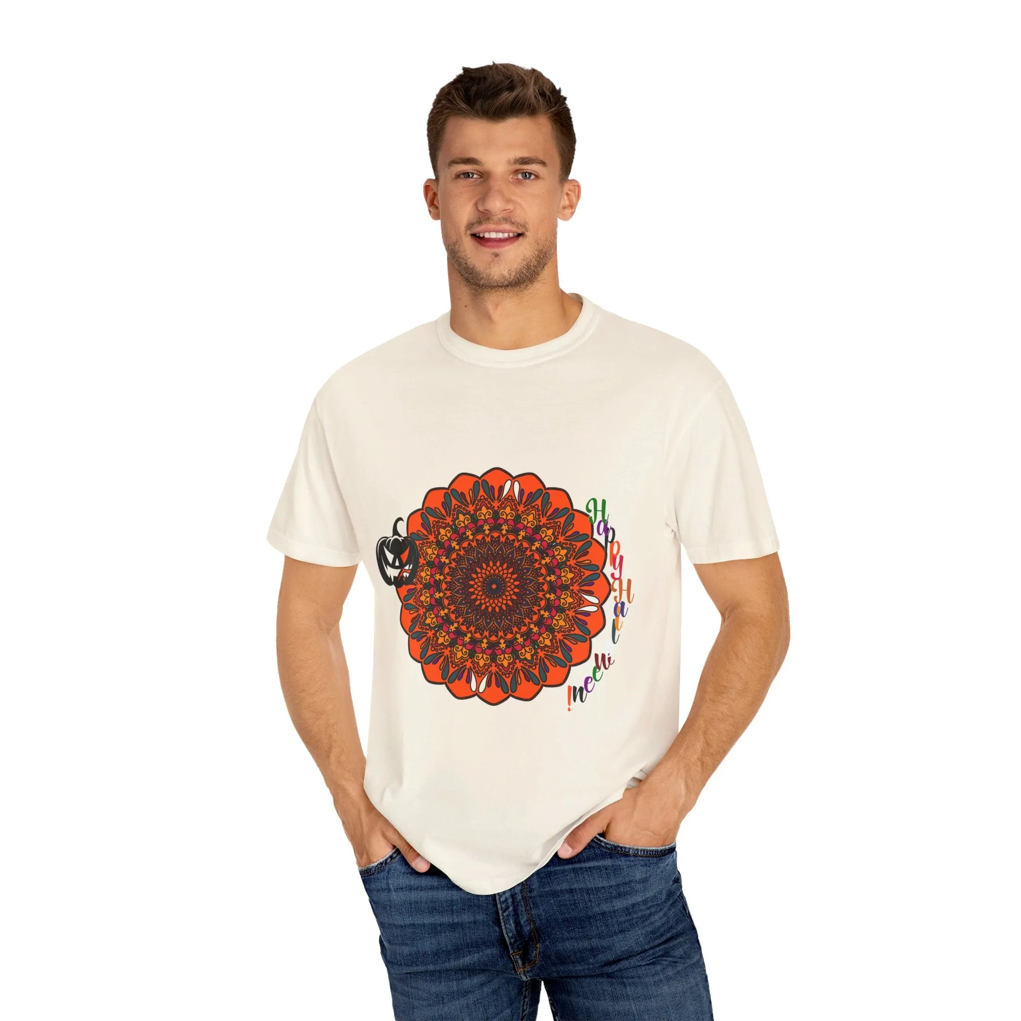 Handmade Pumpkin Mandala T-shirt - Unisex Tee