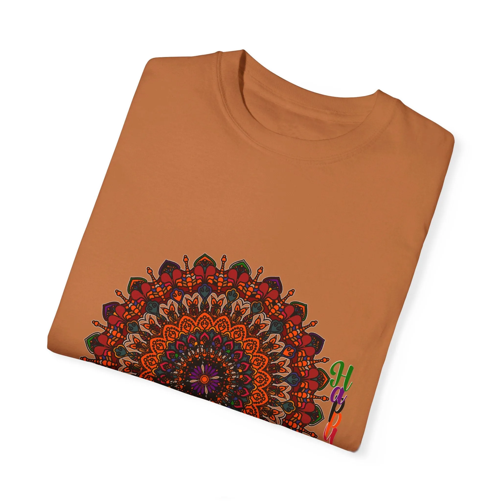 Handmade Pumpkin Mandala Tee - Mandala Art-Shirt