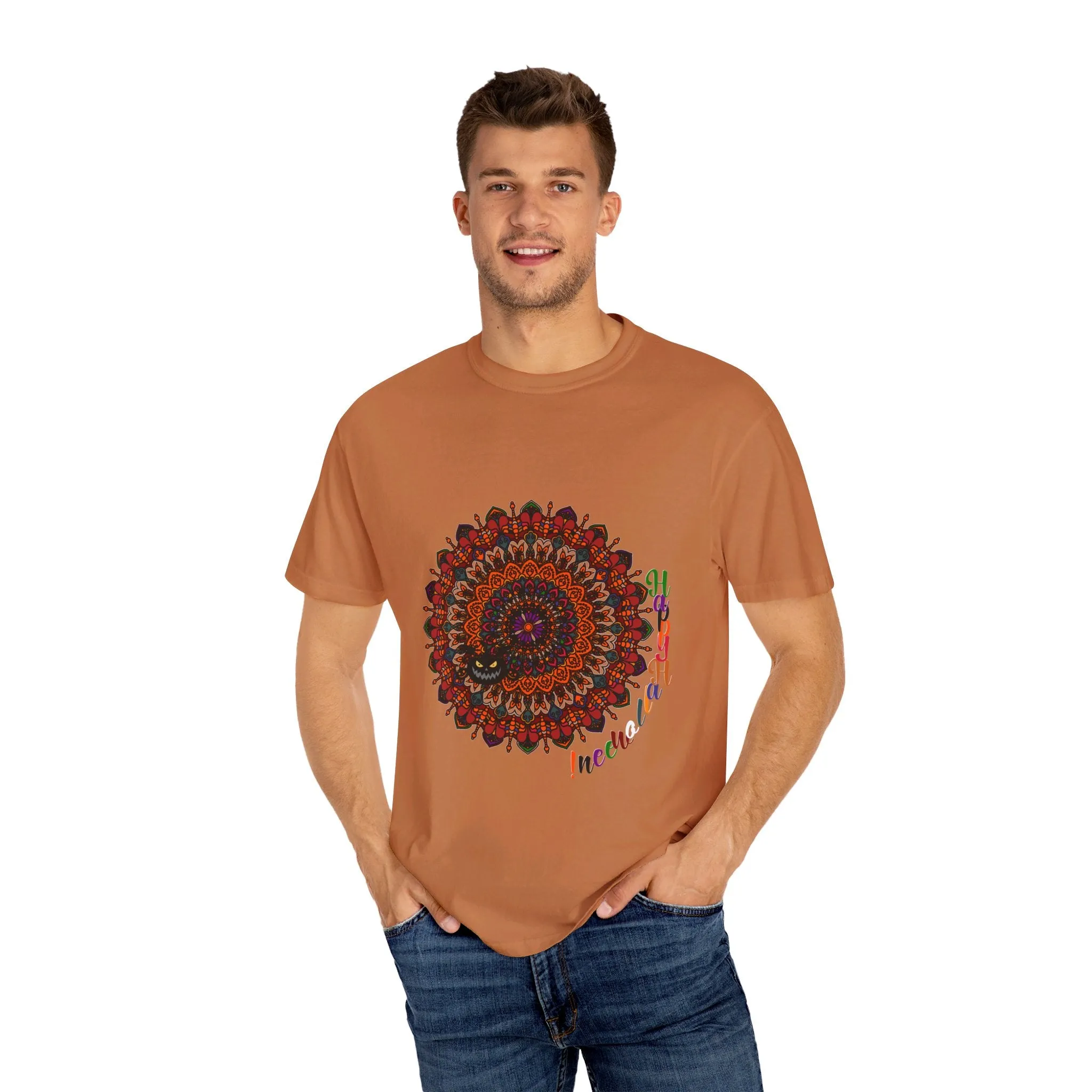 Handmade Pumpkin Mandala Tee - Mandala Art-Shirt