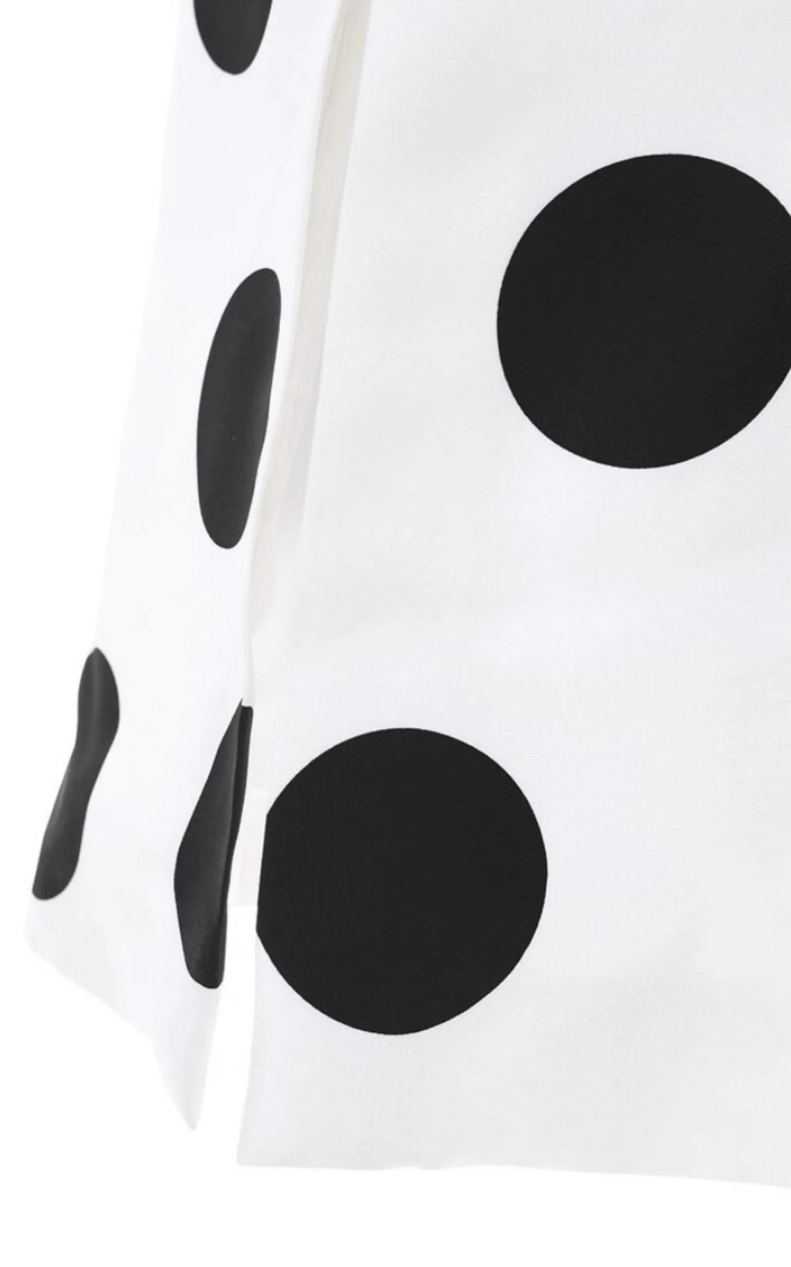 High Waist Polka Dot Silk Twill Skirt