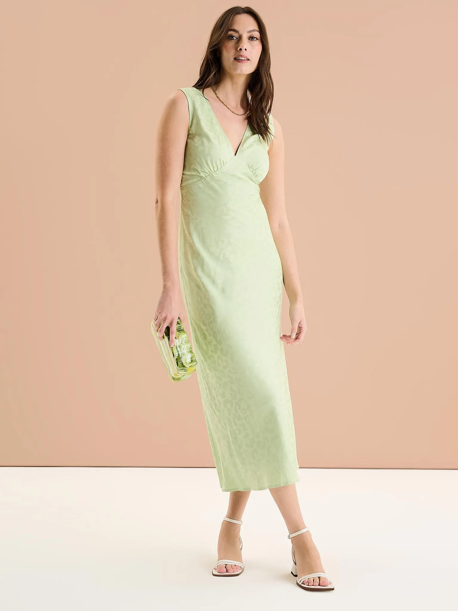 Iris Maxi Dress in Pistachio Green