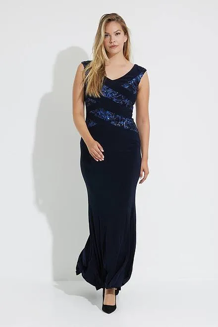 Joseph Ribkoff Signature Sequin Ribbon Gown