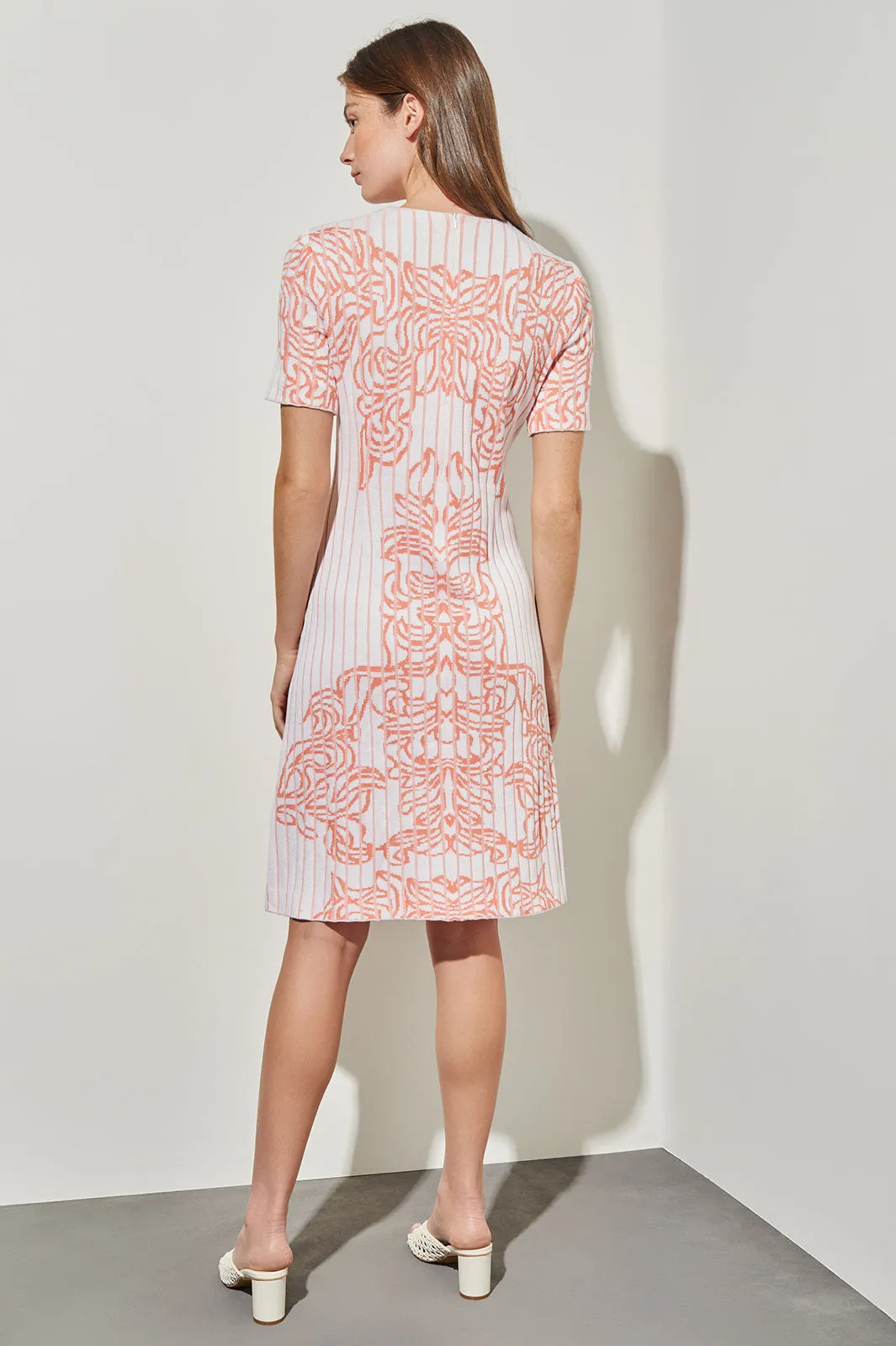 Knee-Length A-Line Dress - Jacquard Soft Knit