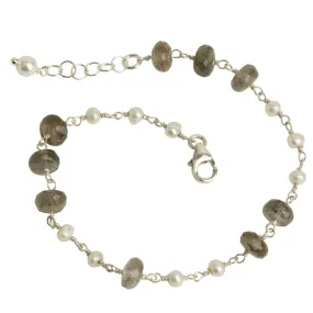 Labradorite   Pearl Bracelet