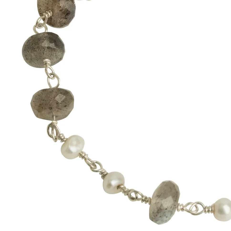 Labradorite   Pearl Bracelet