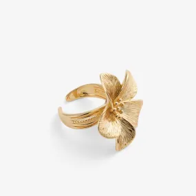 LARGE FLOWER RING Gold