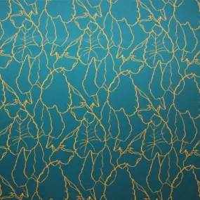 Leaf Outline Printed Spandex | Blue Moon Fabrics