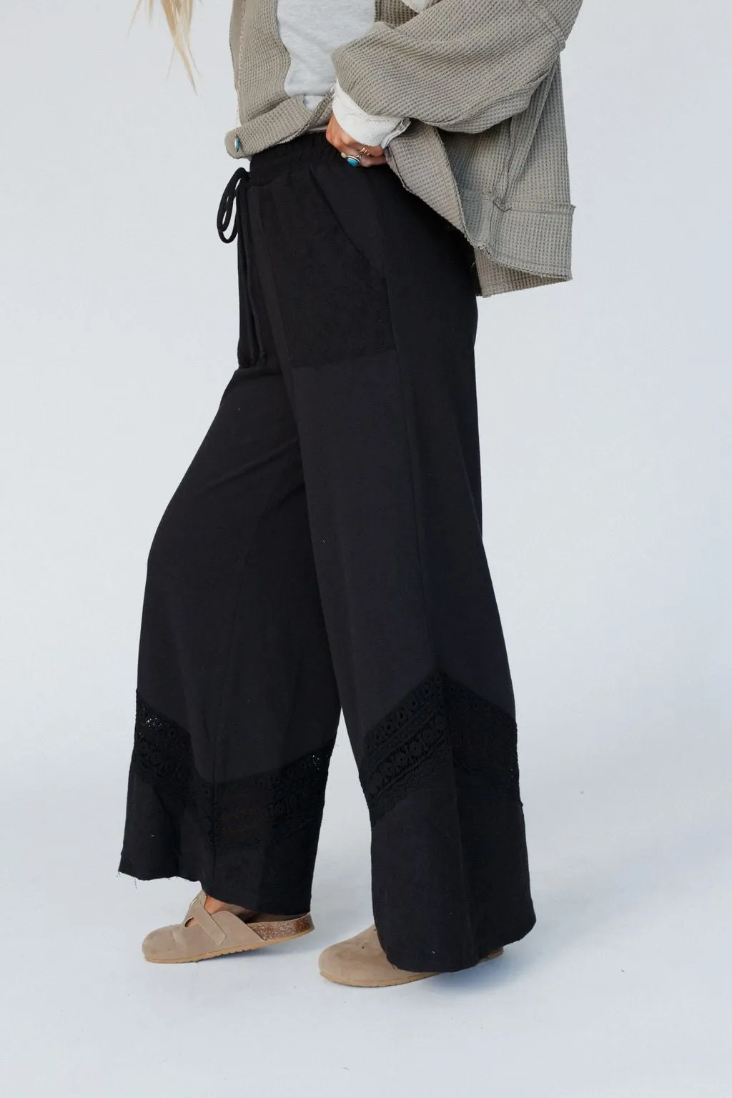 Lyrical Wide Leg Pants - Black