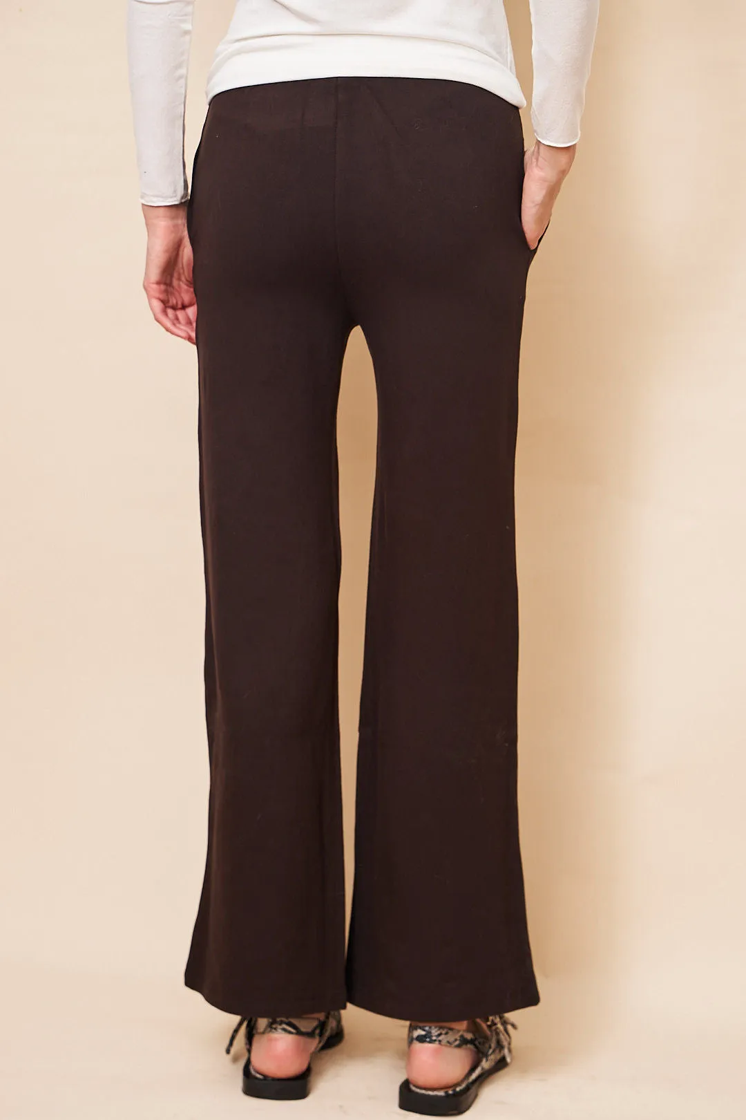 Majestic French Terry Wide Leg Pant in Coffee