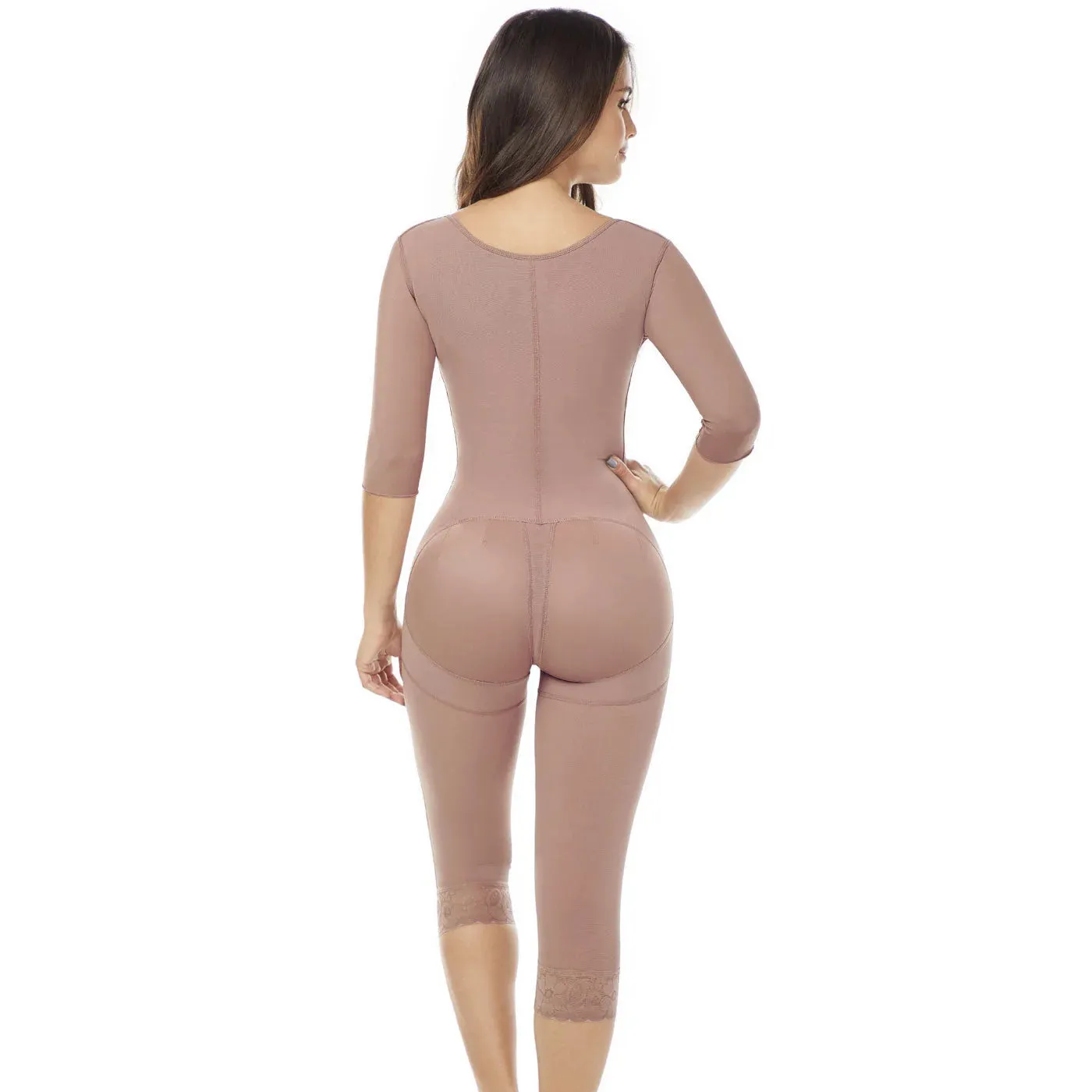 MARIAE FPC7350 Stage 2 Faja Colombiana Post Surgery Postpartum Shapewear for C-section with Sleeves Knee Length