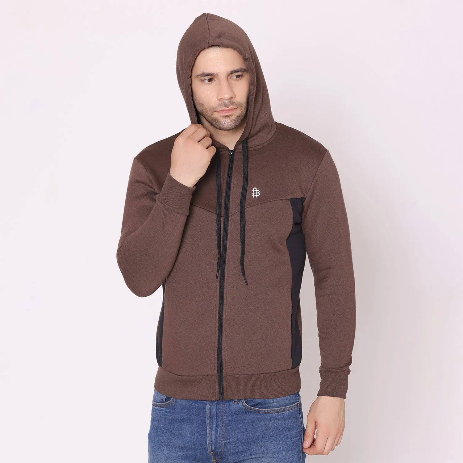 Men's Hoodie Jacket - Brown