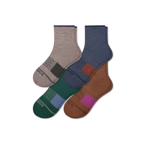 Men's Merino Wool Blend Quarter Sock 4-Pack