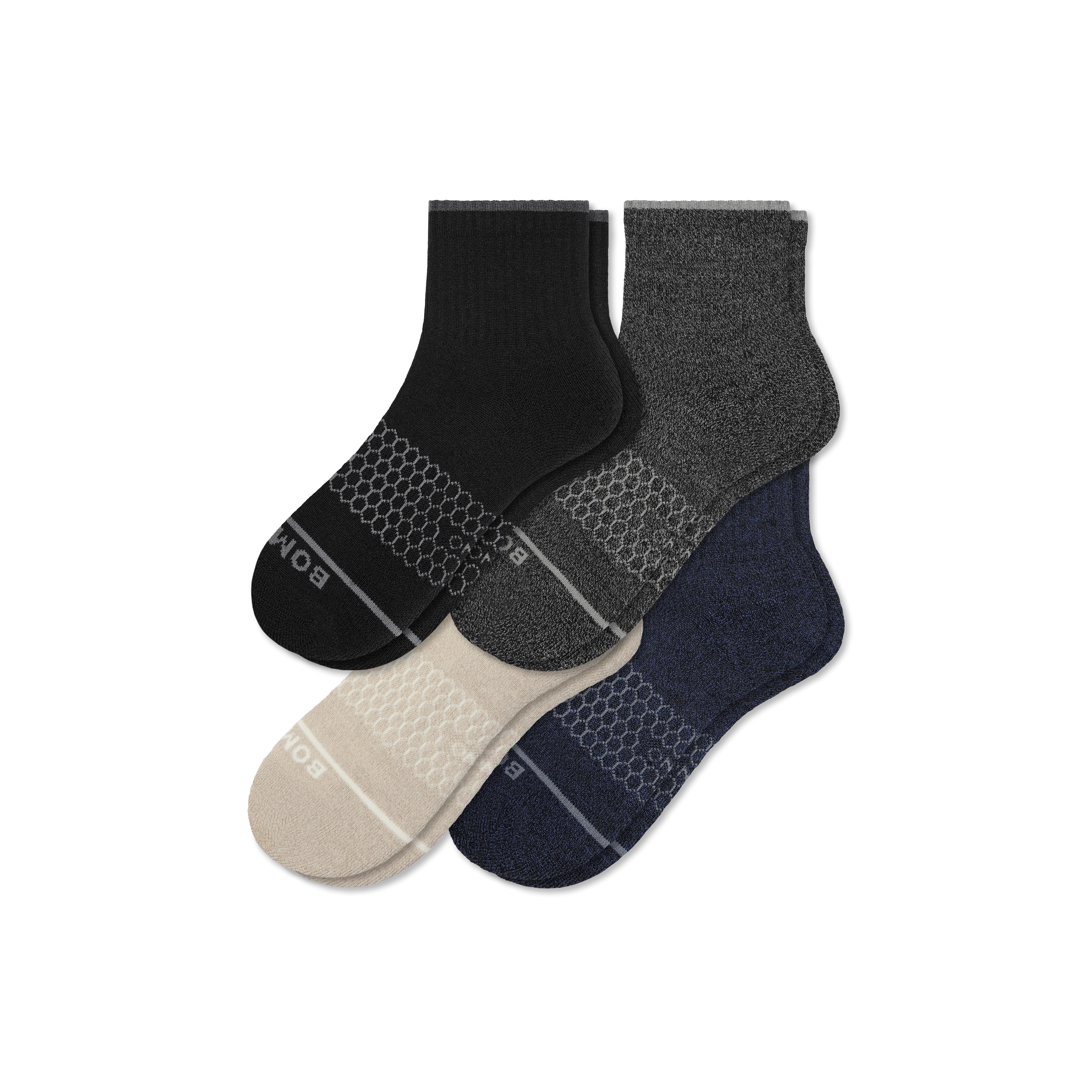 Men's Merino Wool Blend Quarter Sock 4-Pack