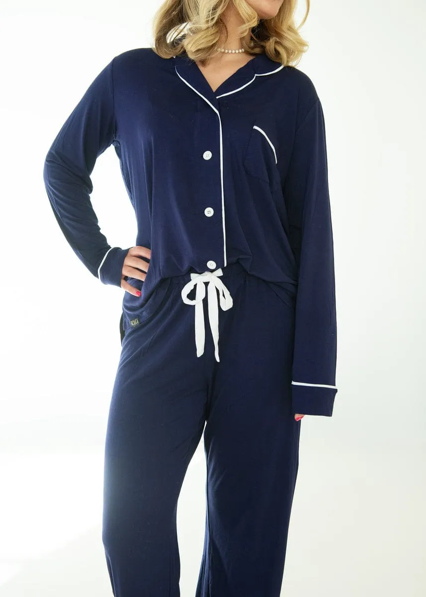 Middle of the Night Pajamas - Navy Evening Blue