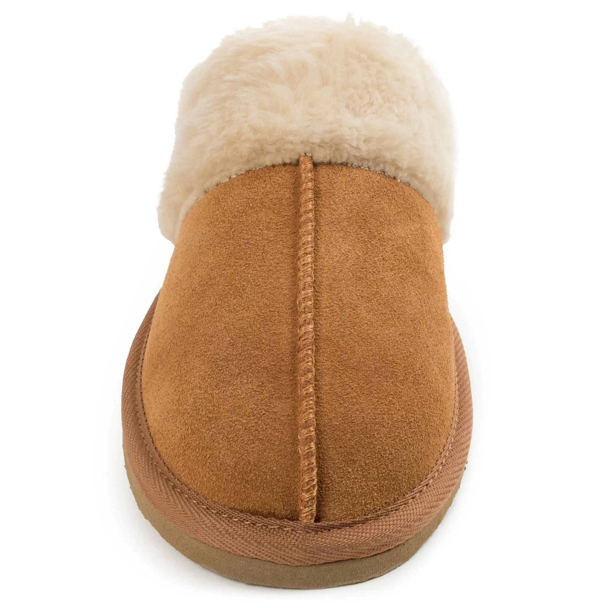 Minnetonka® Women's Chesney Suede Leather Pile Lined Backless Slippers