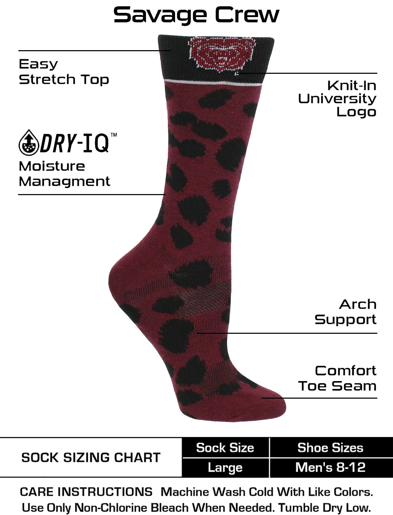 Missouri State Bears Socks Womens Savage Crew Socks