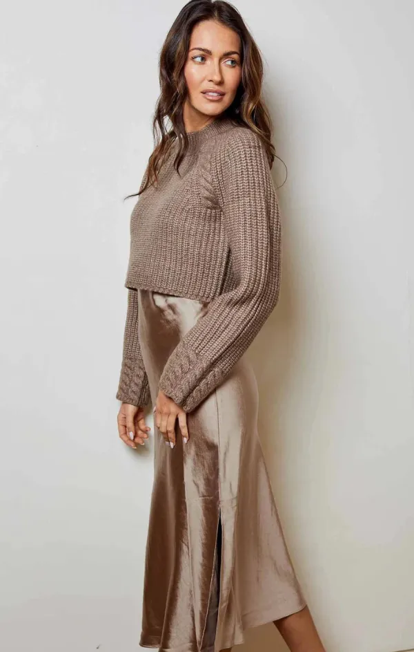 Mixed Media Long Sleeve Maxi