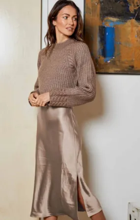 Mixed Media Long Sleeve Maxi