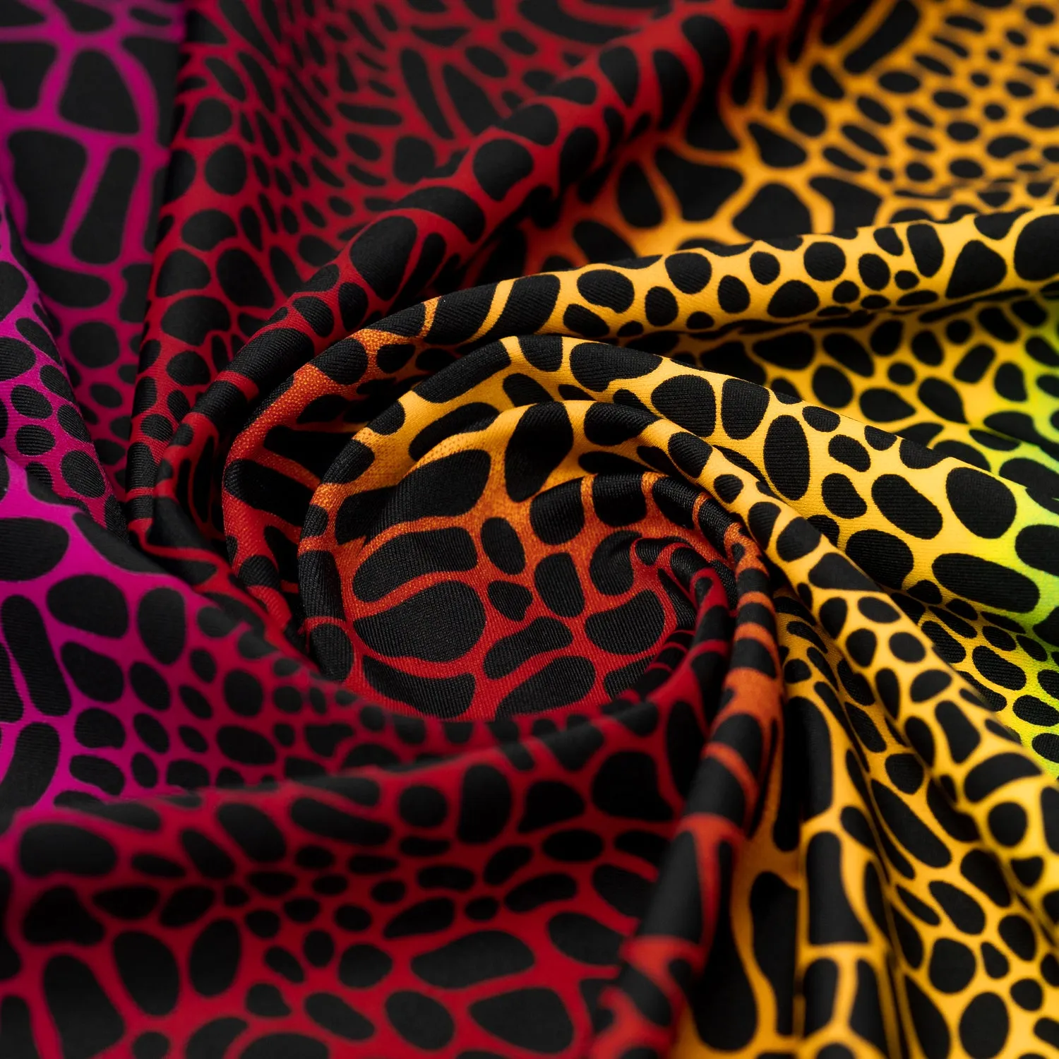 Multicolor Safari Spots Printed Spandex Fabric | Blue Moon Fabrics