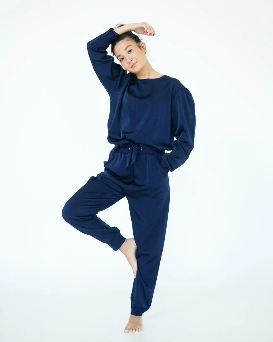 Must be Satin Pajamas - Navy Evening Blue