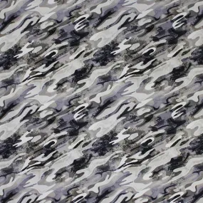 Neutral Gray Camo Printed Spandex | Blue Moon Fabrics