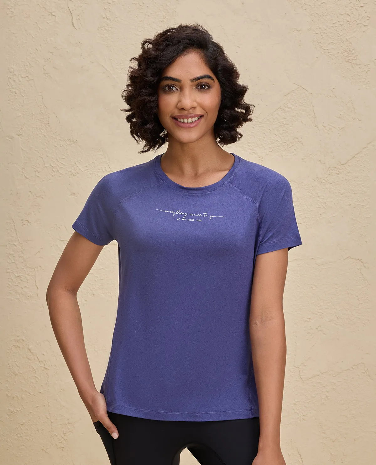 Nykd By Nykaa Quick Dry UV Protection Slim Fit Tee -NYK296-Blue