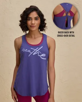 Nykd By Nykaa Summer Essential Cotton Slub Longline Tank -NYAT034-Blue