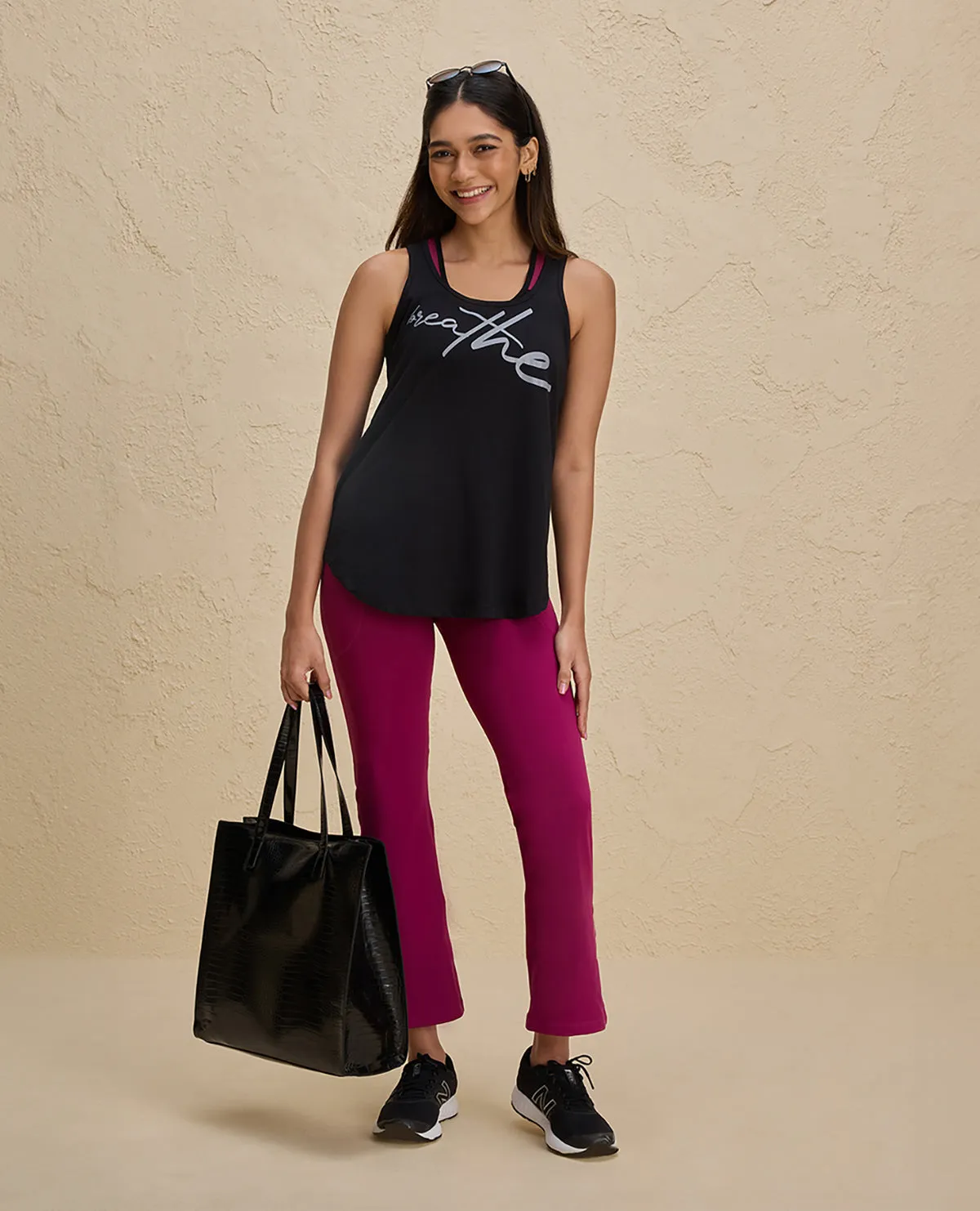 Nykd By Nykaa Summer Essential Cotton Slub Longline Tank -NYAT034-Jet Black