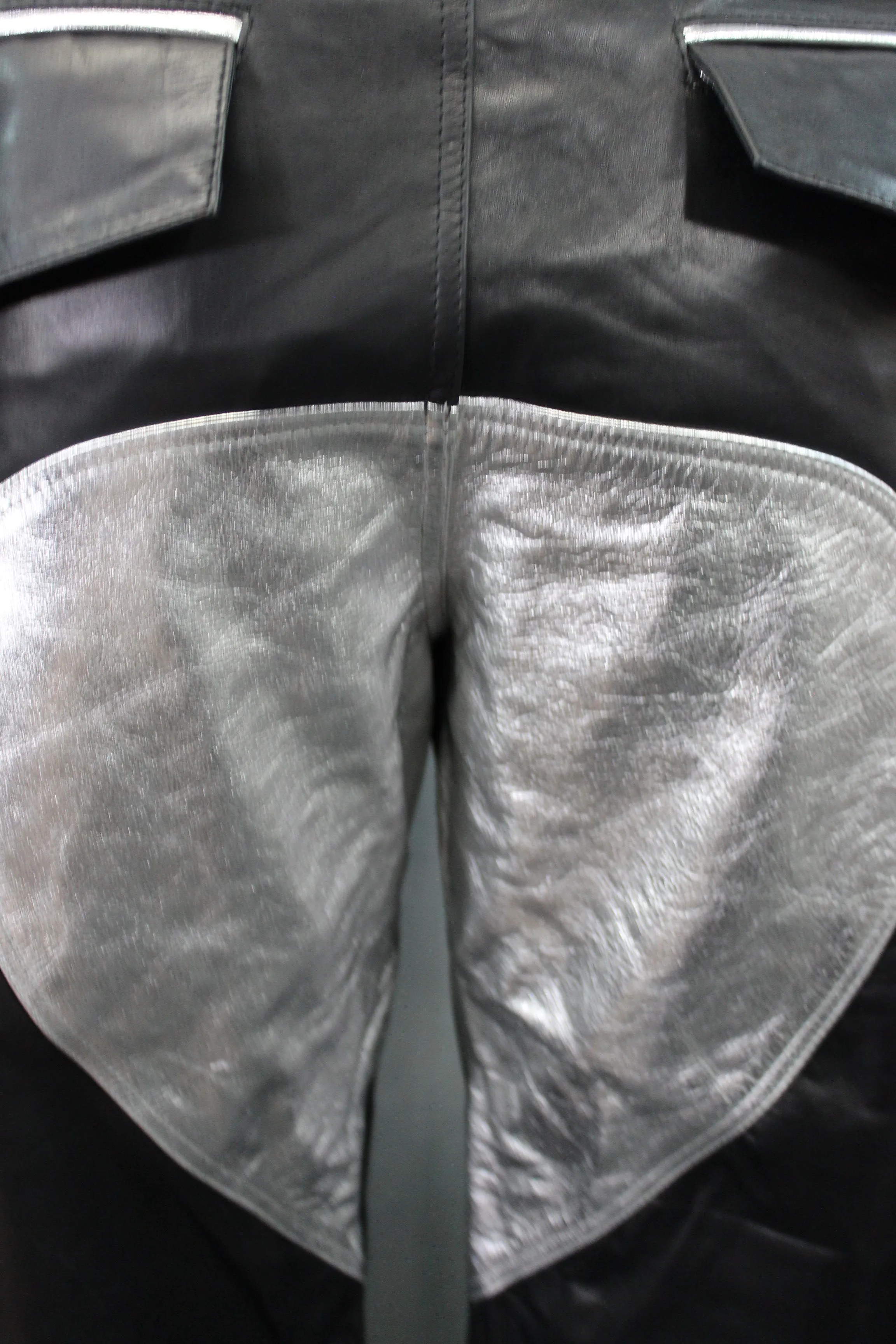 OnF Leather Formal Pants in Black with Silver Highlights