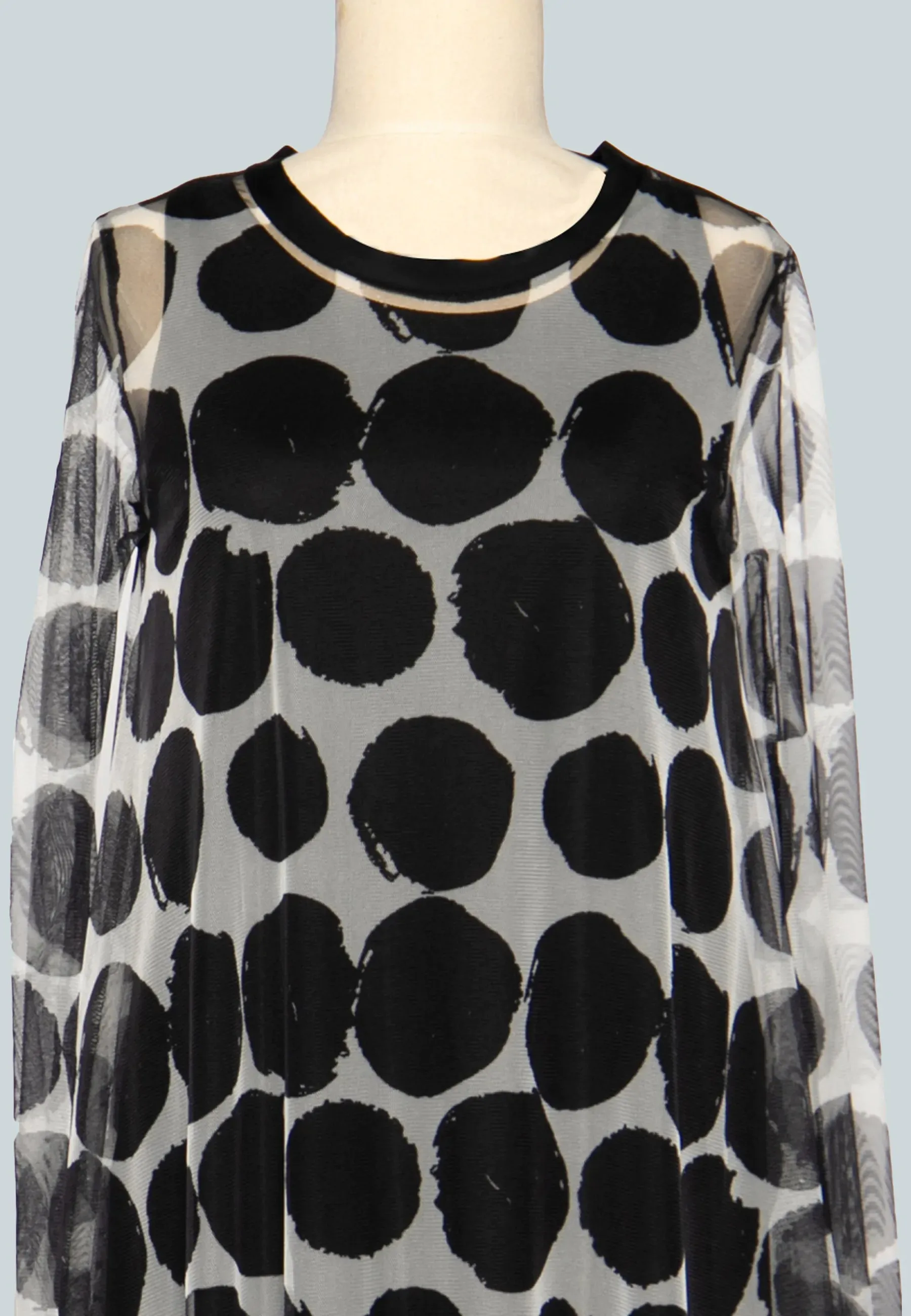 ORBIT Printed mesh & viscose jersey blended tunic