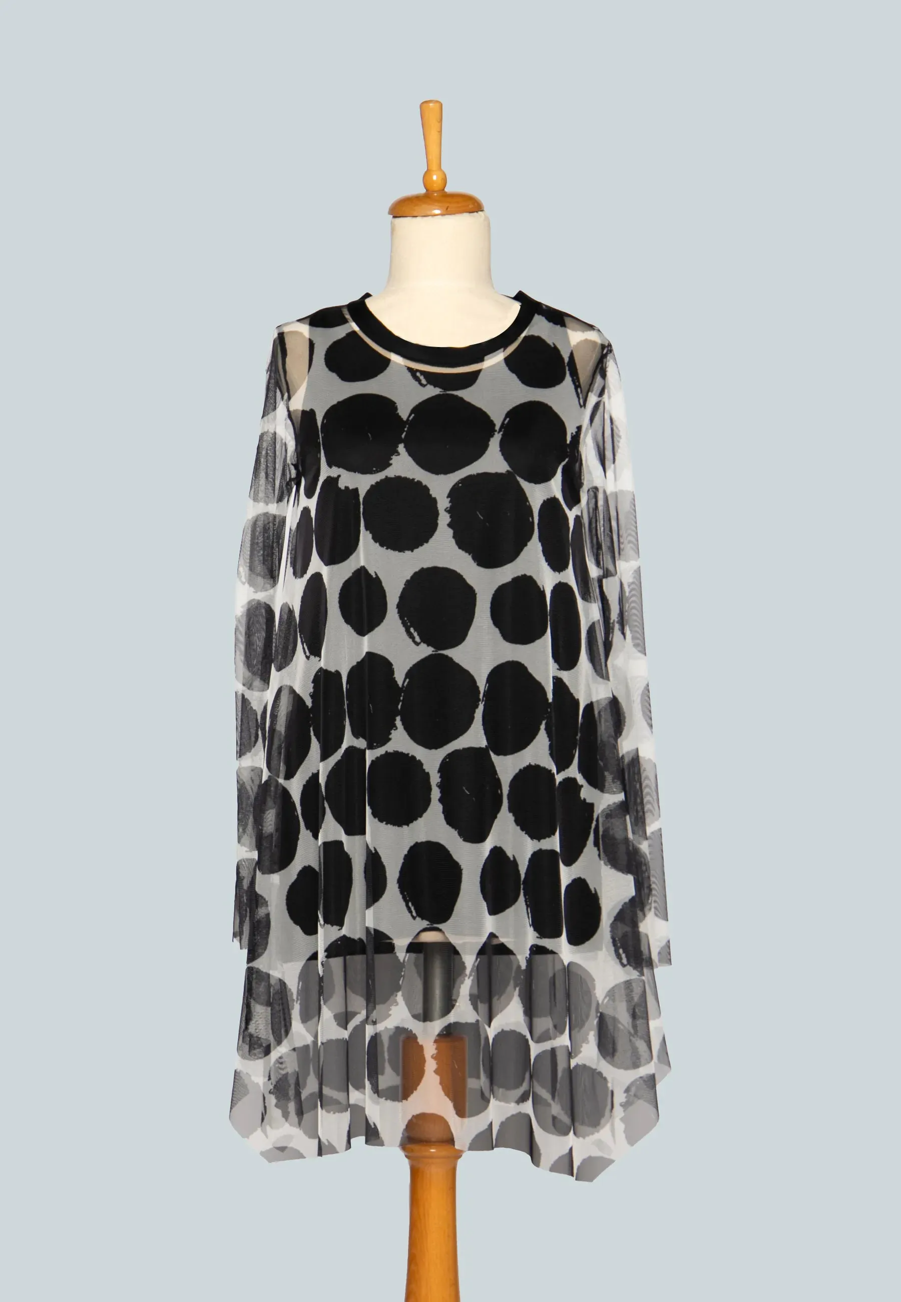 ORBIT Printed mesh & viscose jersey blended tunic