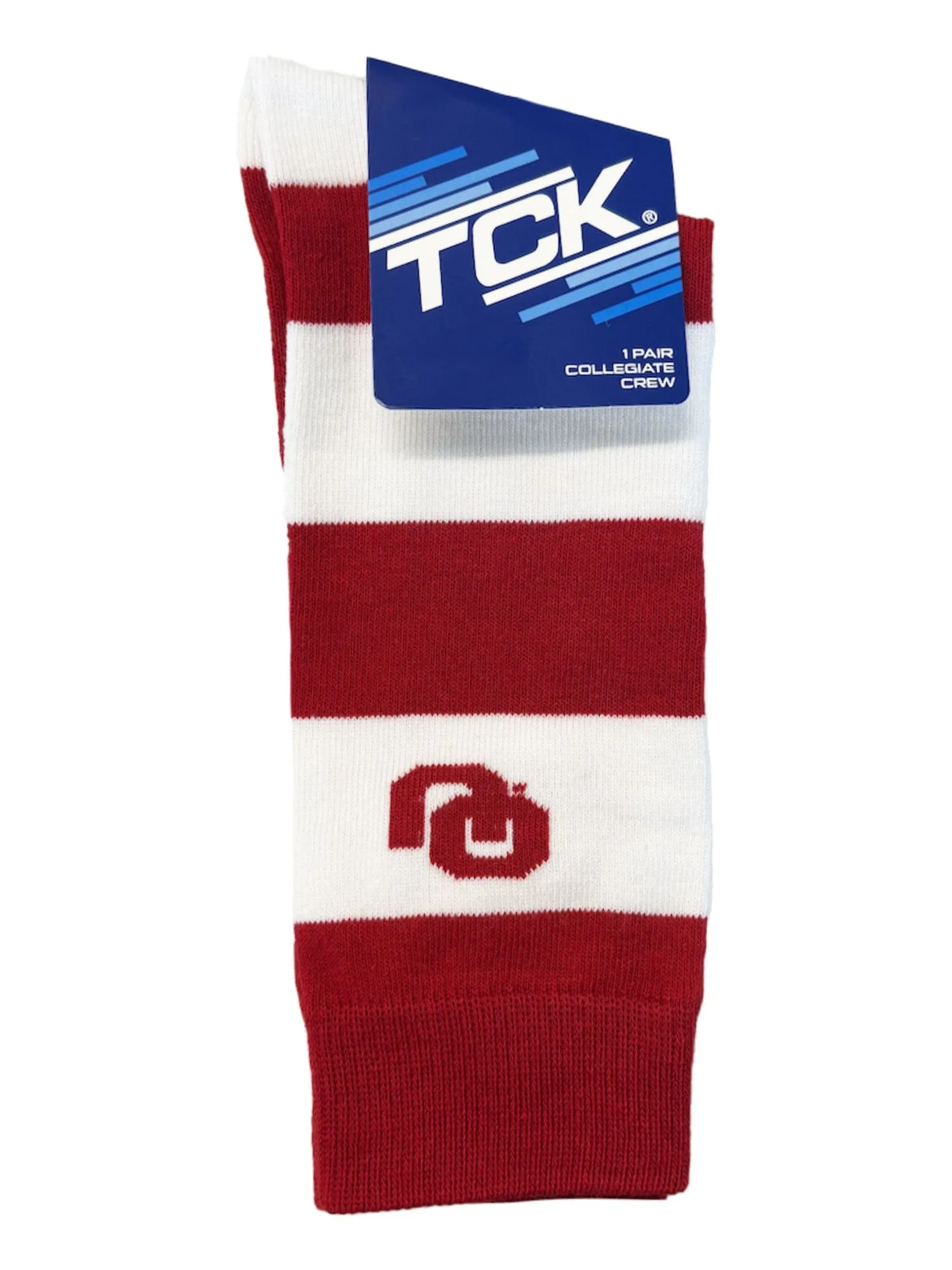 OU Oklahoma Sooners Socks Game Day Striped Crew Socks