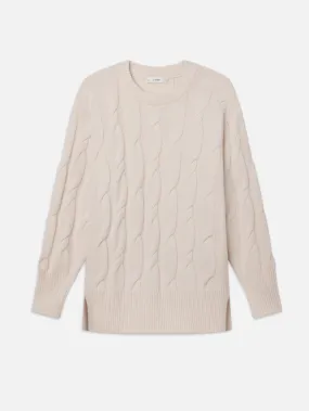 Oversized Cable Knit Sweater -- Cream