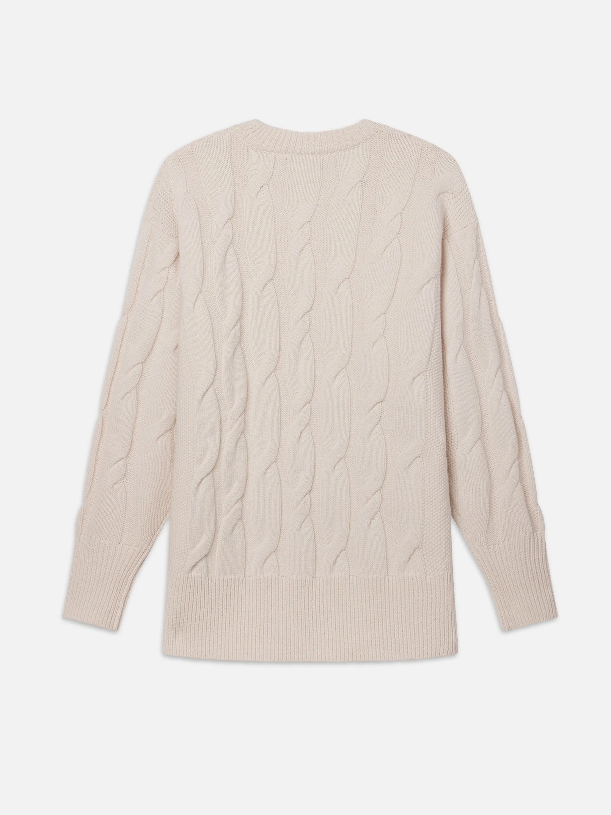 Oversized Cable Knit Sweater -- Cream