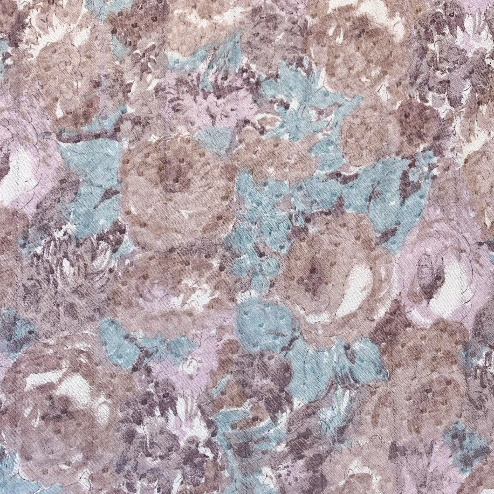 Painterly Floral Swiss Dot Cotton - 1/2 Yard