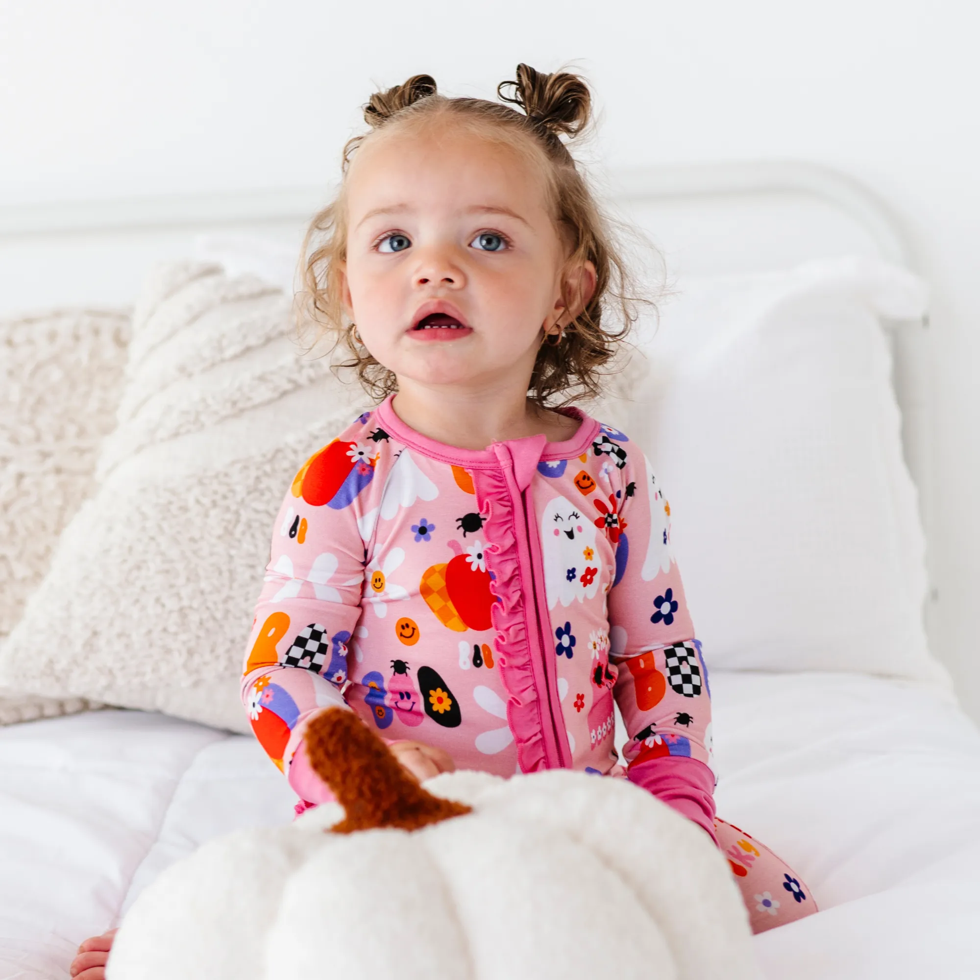 Pink-A-Boo Convertible Footies with Ruffle