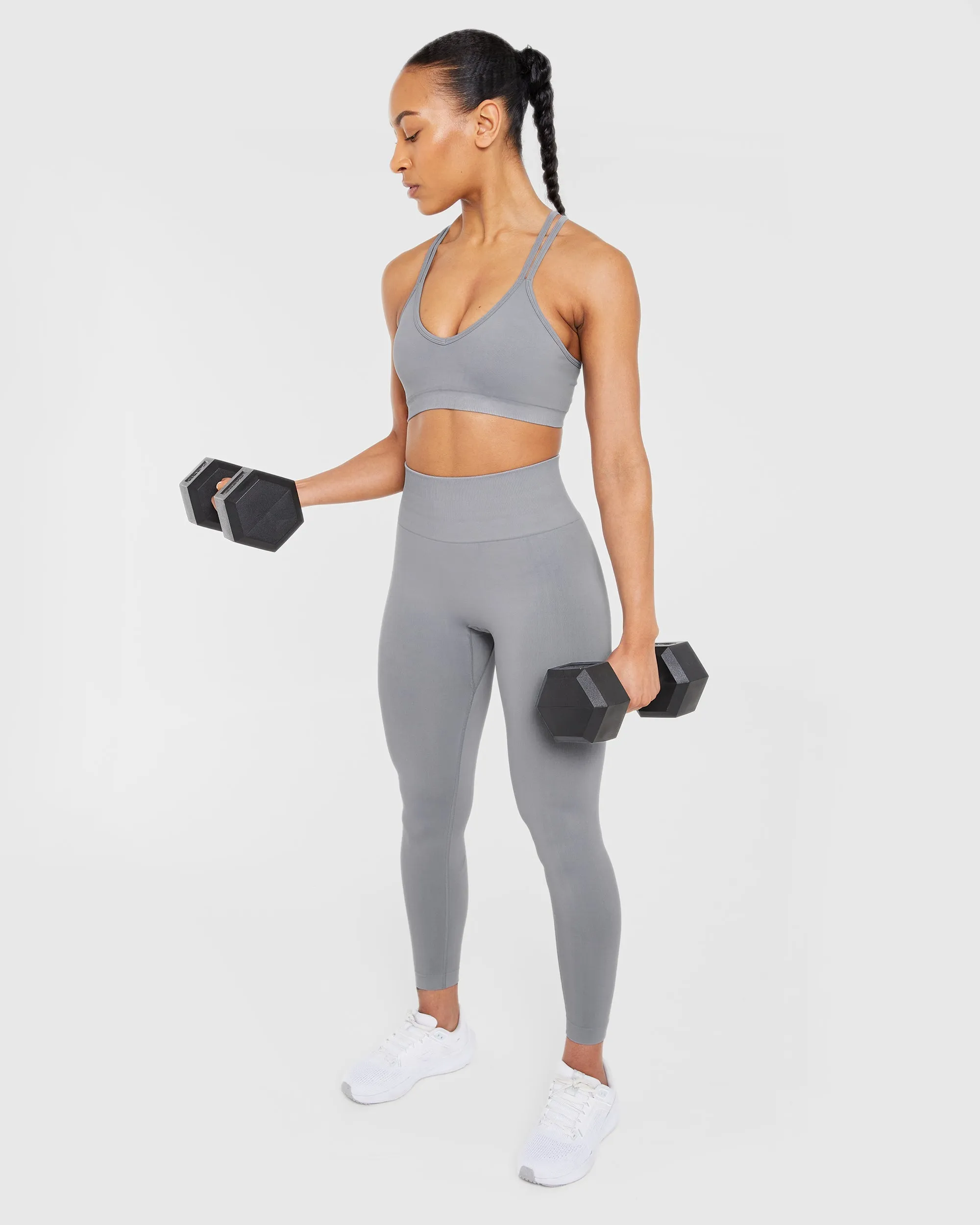 Power Seamless Sports Bra - Grey