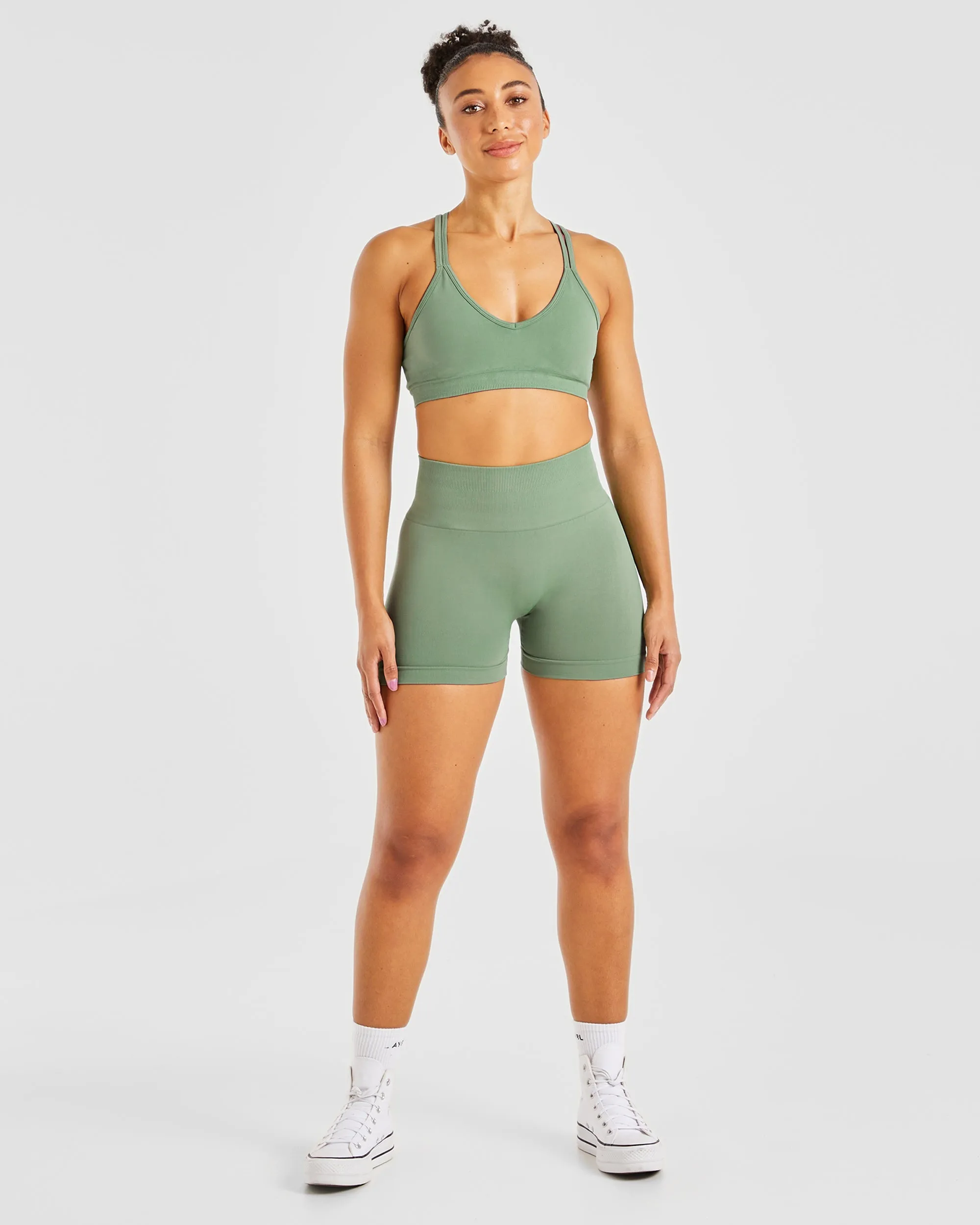 Power Seamless Sports Bra - Olive