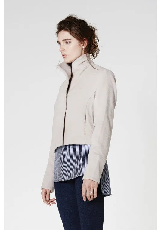 Preen High Collar Wool Jacket - Husk