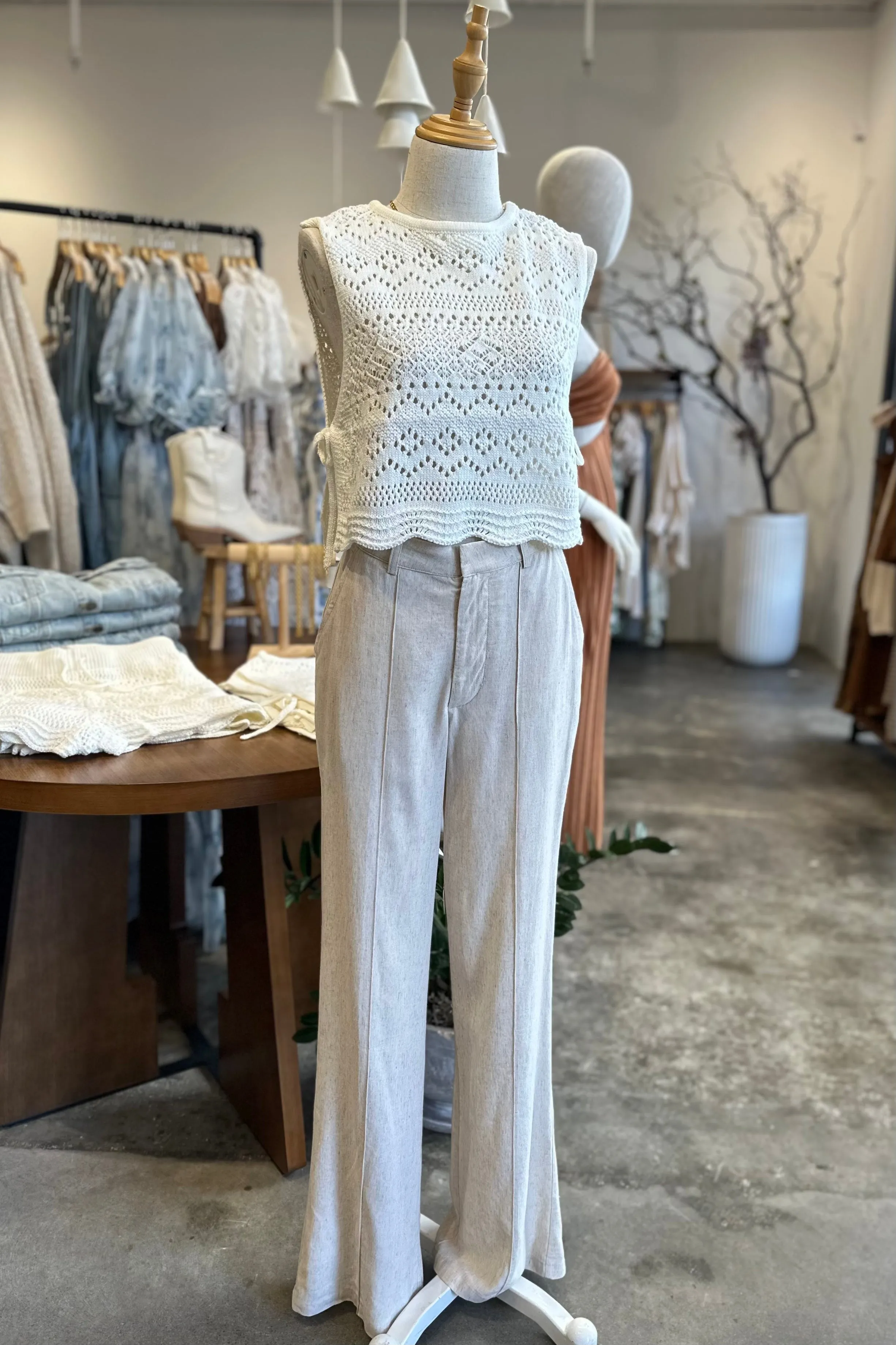 PRESTON LINEN WIDE LEG PANTS