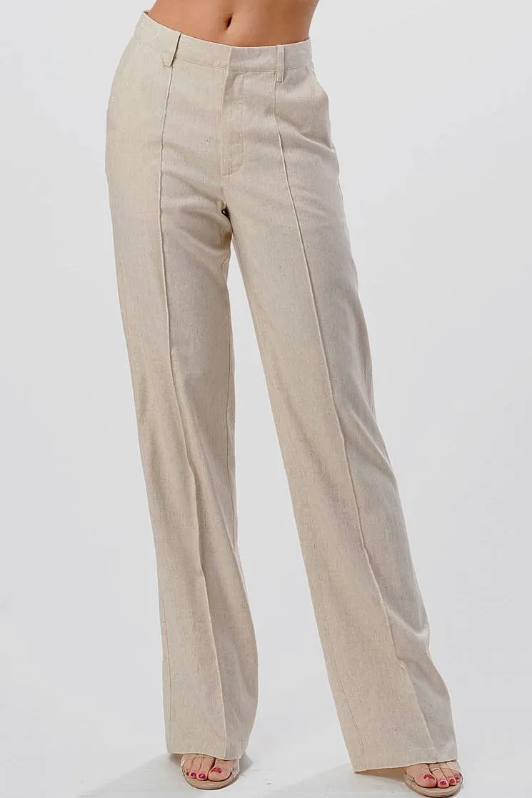 PRESTON LINEN WIDE LEG PANTS