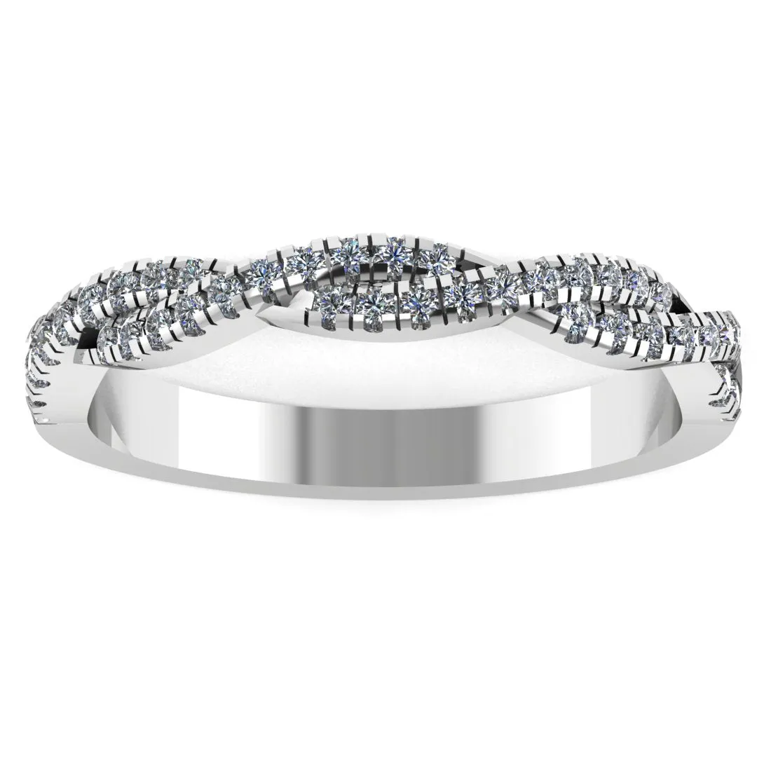 "Amara" Twist Micro Set 0.20ct Diamond Eternity Ring ET69