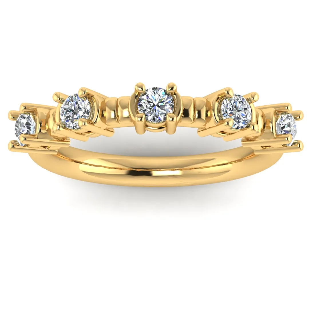 "Arria" Raised Round Brilliant 0.55ct Diamond Half Eternity Ring ET17