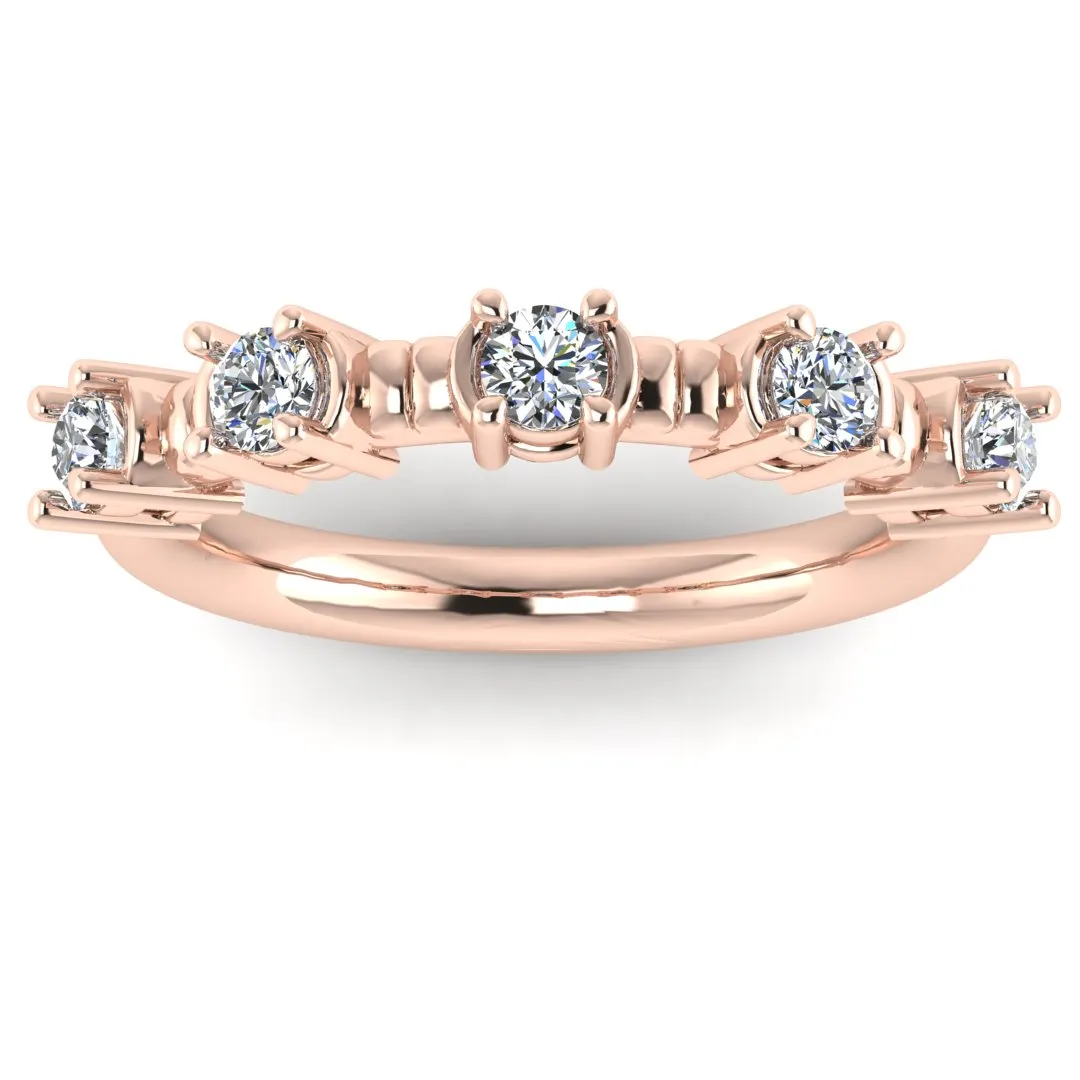 "Arria" Raised Round Brilliant 0.55ct Diamond Half Eternity Ring ET17