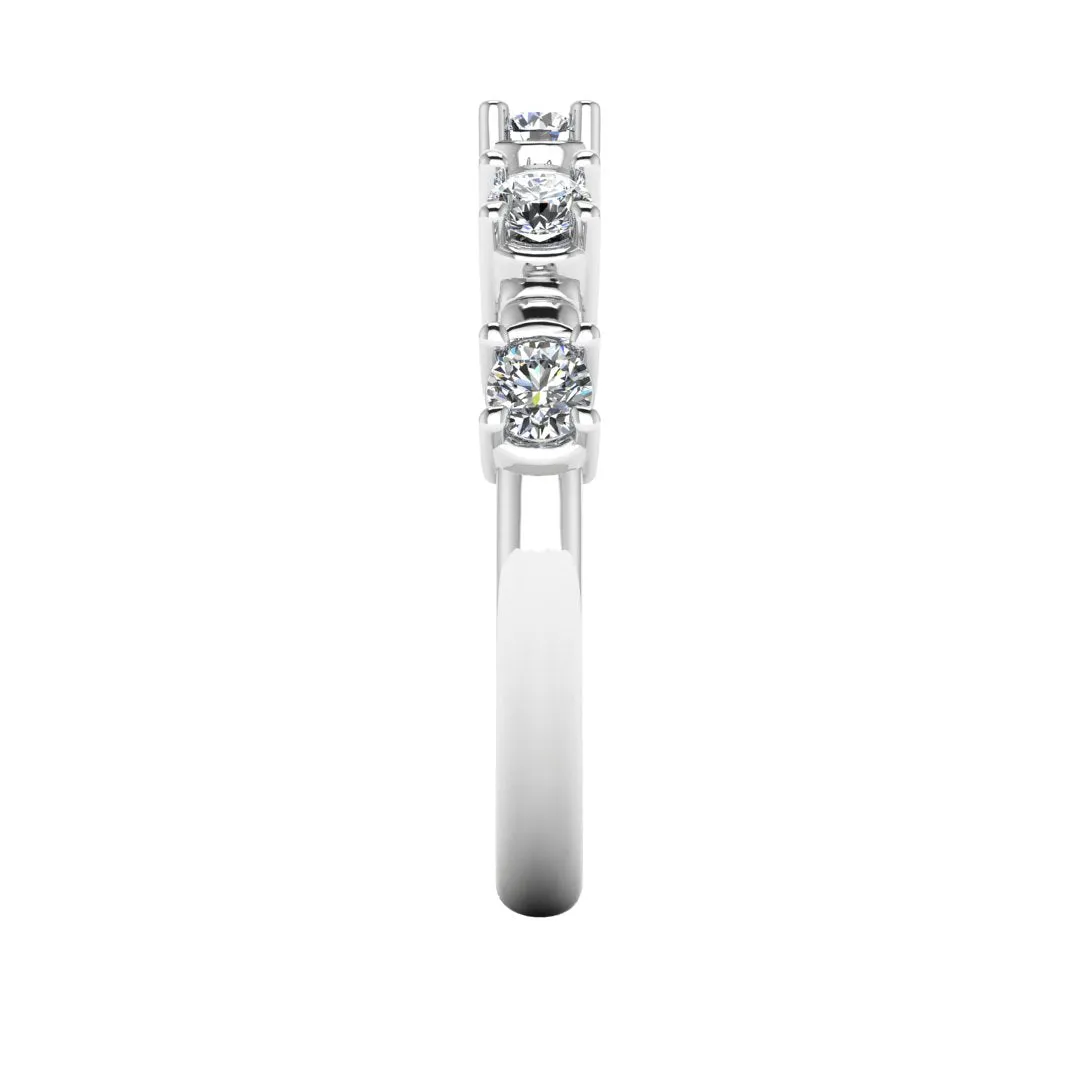 "Arria" Raised Round Brilliant 0.55ct Diamond Half Eternity Ring ET17