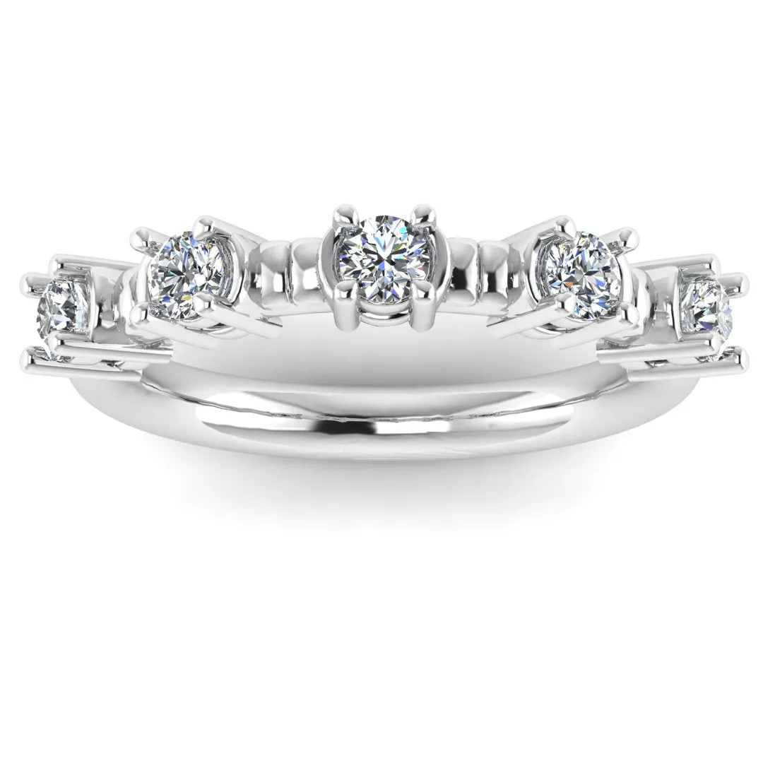 "Arria" Raised Round Brilliant 0.55ct Diamond Half Eternity Ring ET17