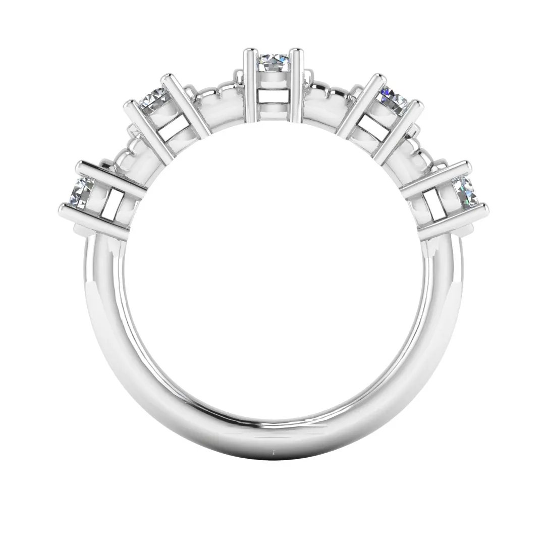 "Arria" Raised Round Brilliant 0.55ct Diamond Half Eternity Ring ET17