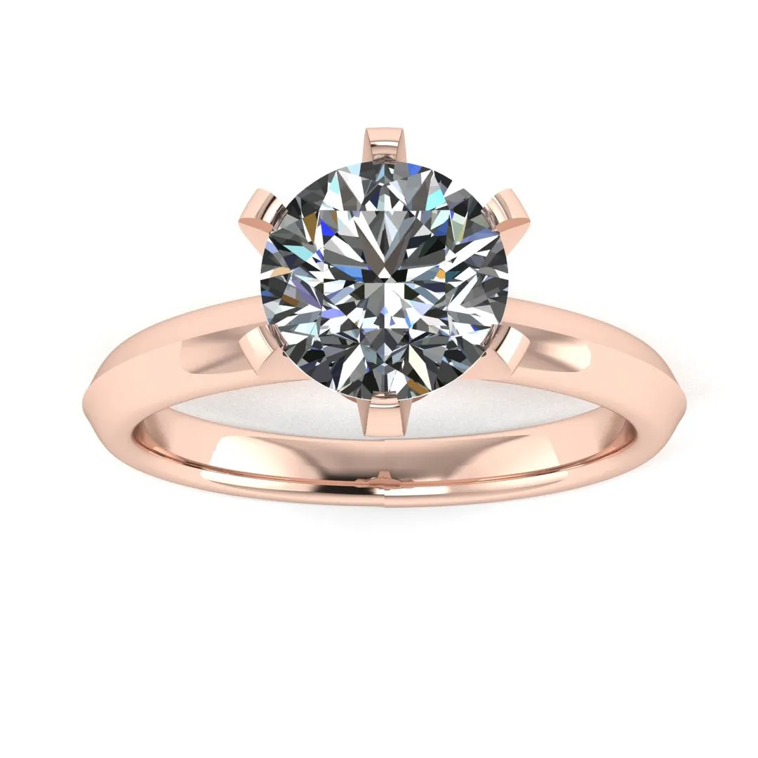 "Lula" Round Brilliant Solitaire Diamond Engagement Ring SSRB40